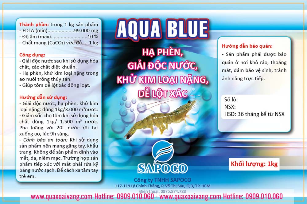 in nhãn decal thuốc thủy sản aqua blue