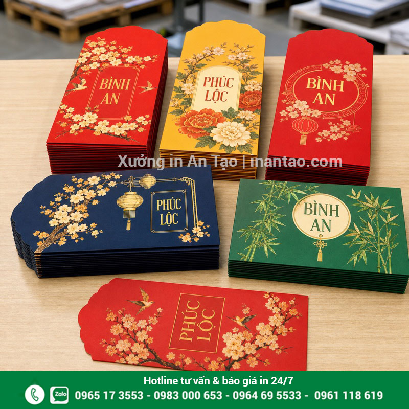 In bao lì xì số lượng ít có duyệt mẫu In bao lì xì số lượng ít nhiều mẫu tại intemdecal.com