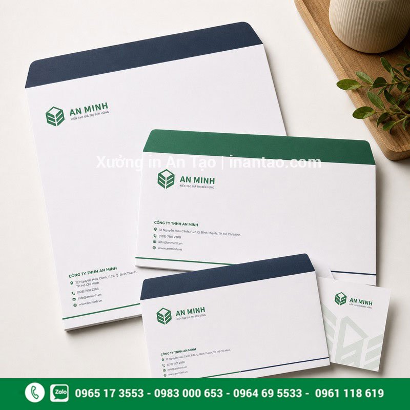 In bao thư thiết kế theo nhận diện thương hiệu Mẫu in bao thư doanh nghiệp hoàn chỉnh tại intemdecal.com