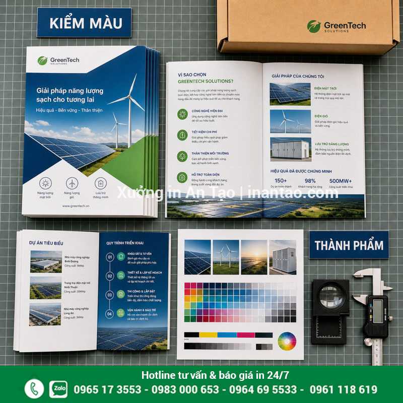 Quy trình kiểm màu brochure trước khi bàn giao Kiểm màu và kiểm tra thành phẩm in ấn brochure