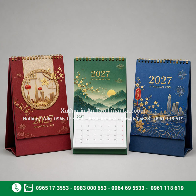 Mẫu lịch để bàn chữ A theo yêu cầu Ba mẫu lịch để bàn chữ A in hoàn chỉnh cho doanh nghiệp