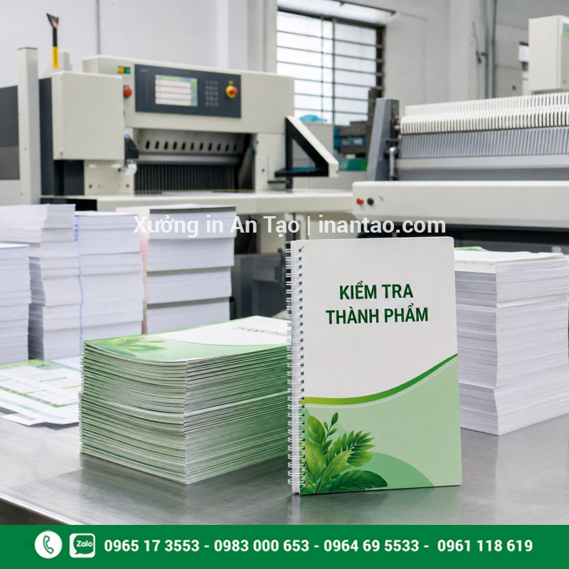 Xưởng in sổ tay kiểm tra thành phẩm Xưởng in sổ tay kiểm tra thành phẩm trước khi đóng gói