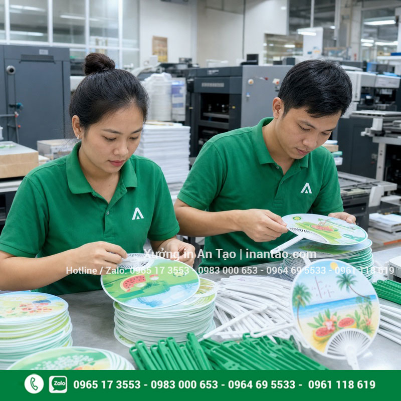 Quy trình tại xưởng sản xuất quạt nhựa Nhân viên Việt Nam tại xưởng sản xuất quạt nhựa kiểm tra thành phẩm