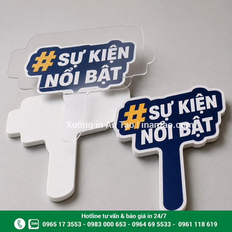 Cấu tạo hashtag cầm tay Formex 5 mm Cấu tạo bảng in hashtag gồm PP cán màng bồi Formex 5 mm