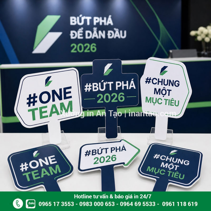 Hashtag cầm tay công ty đồng bộ nhận diện Bộ hashtag cầm tay công ty cho hội nghị và team building