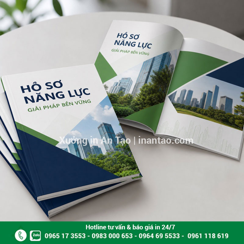 In profile công ty đẹp tại intemdecal.com Mẫu in profile công ty màu xanh hoàn thiện tại intemdecal.com