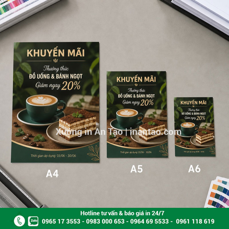 Chọn khổ in tờ rơi A4 A5 A6 phù hợp nội dung So sánh kích thước in tờ rơi A4 A5 A6