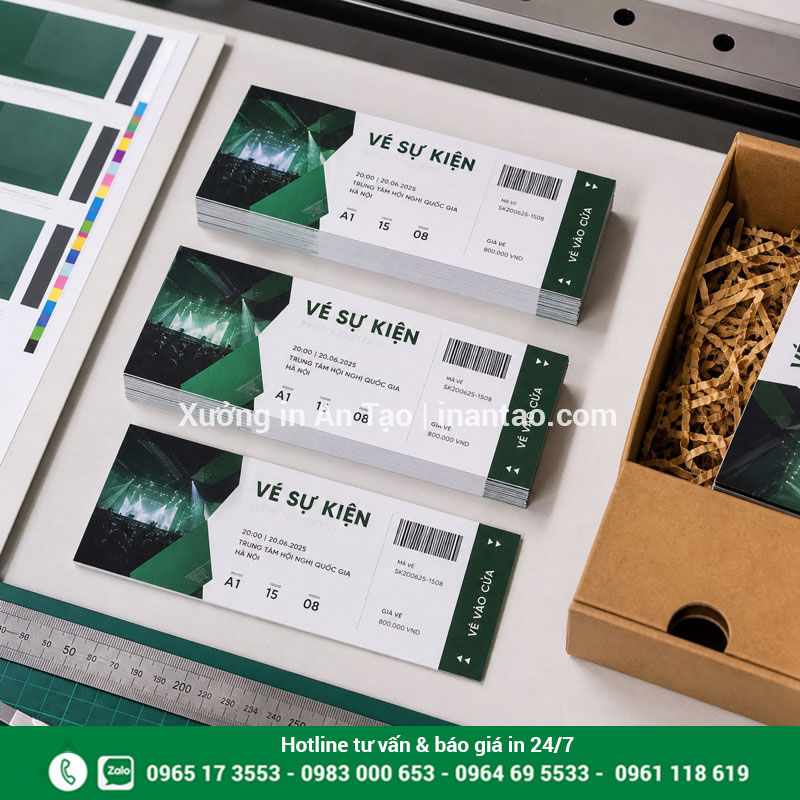 Quy trình kiểm tra vé sự kiện thành phẩm Kiểm tra và đóng gói vé sự kiện sau khi in